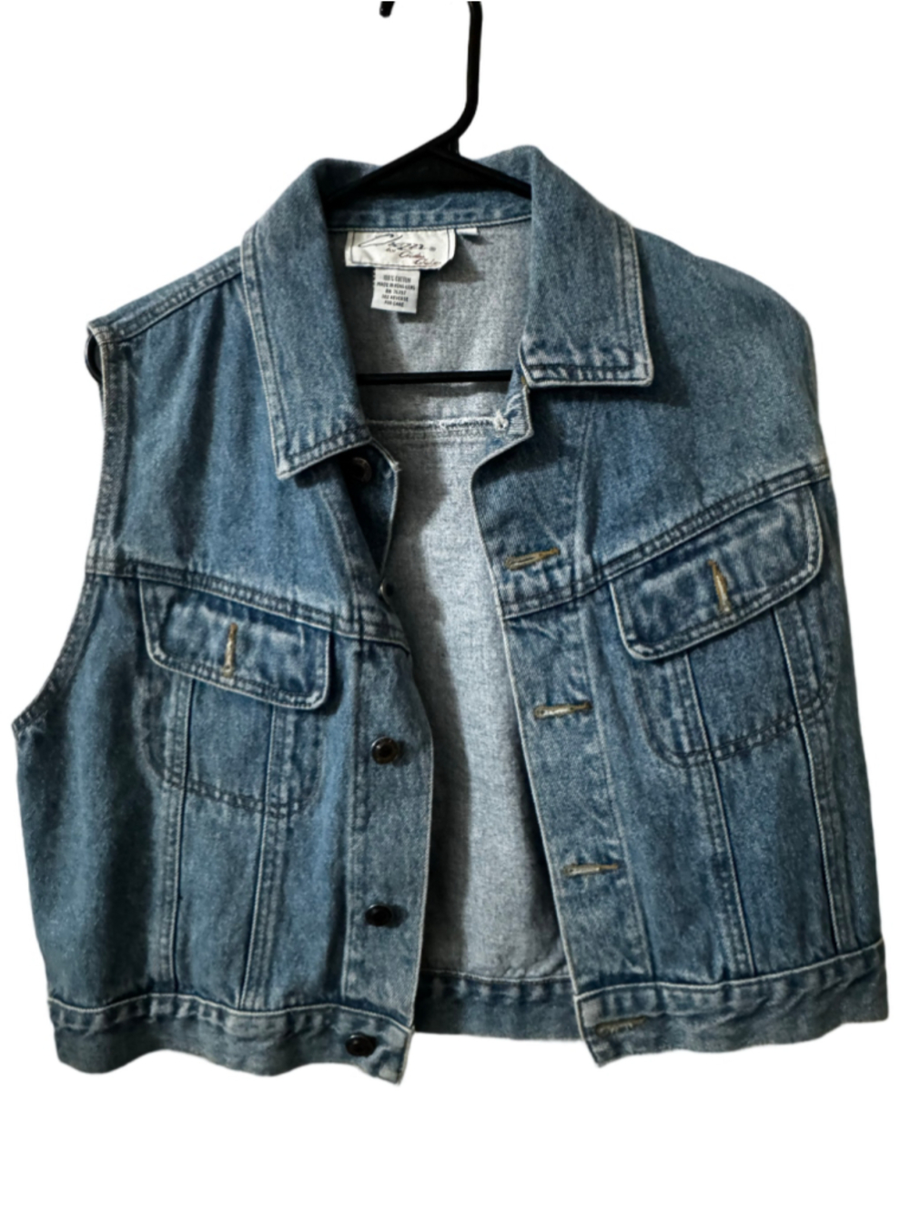Women's Chazz by Charles Chaitin Denim Vest Blue Size Large